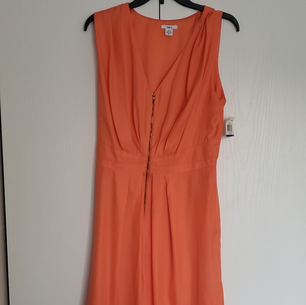 Bar III Orange Dress Zipper Front